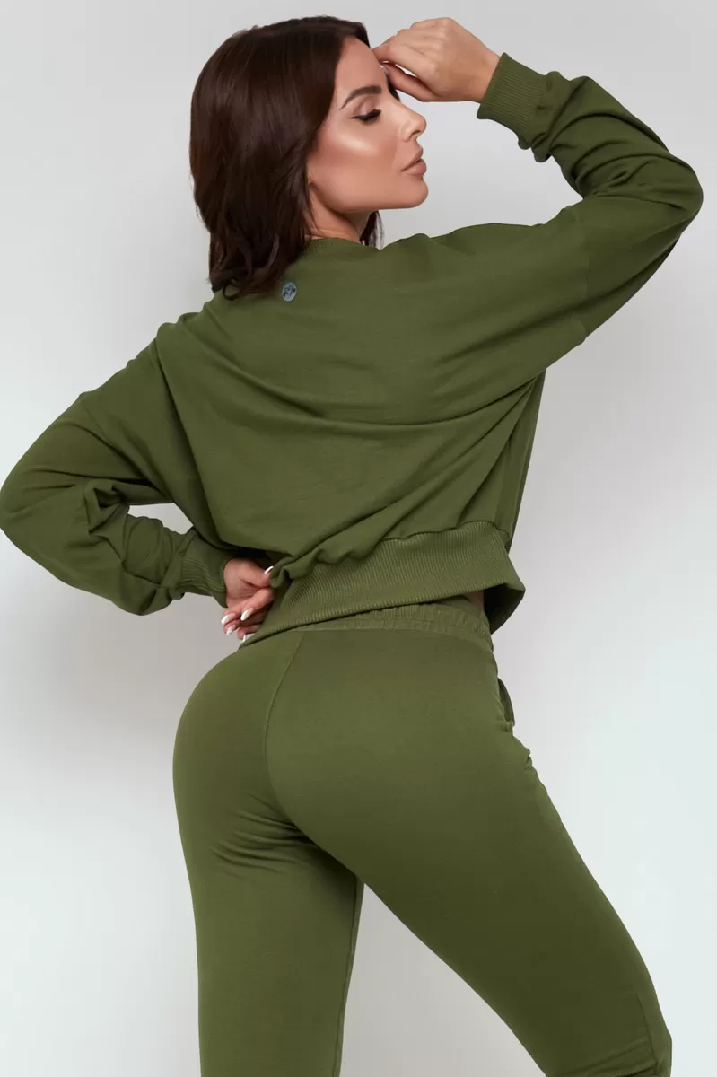 Lets Gym - Military Green Comfort Basic Blouse - 2354VDM Lets Gym - Military Green Comfort Basic Blouse - 2354VDM