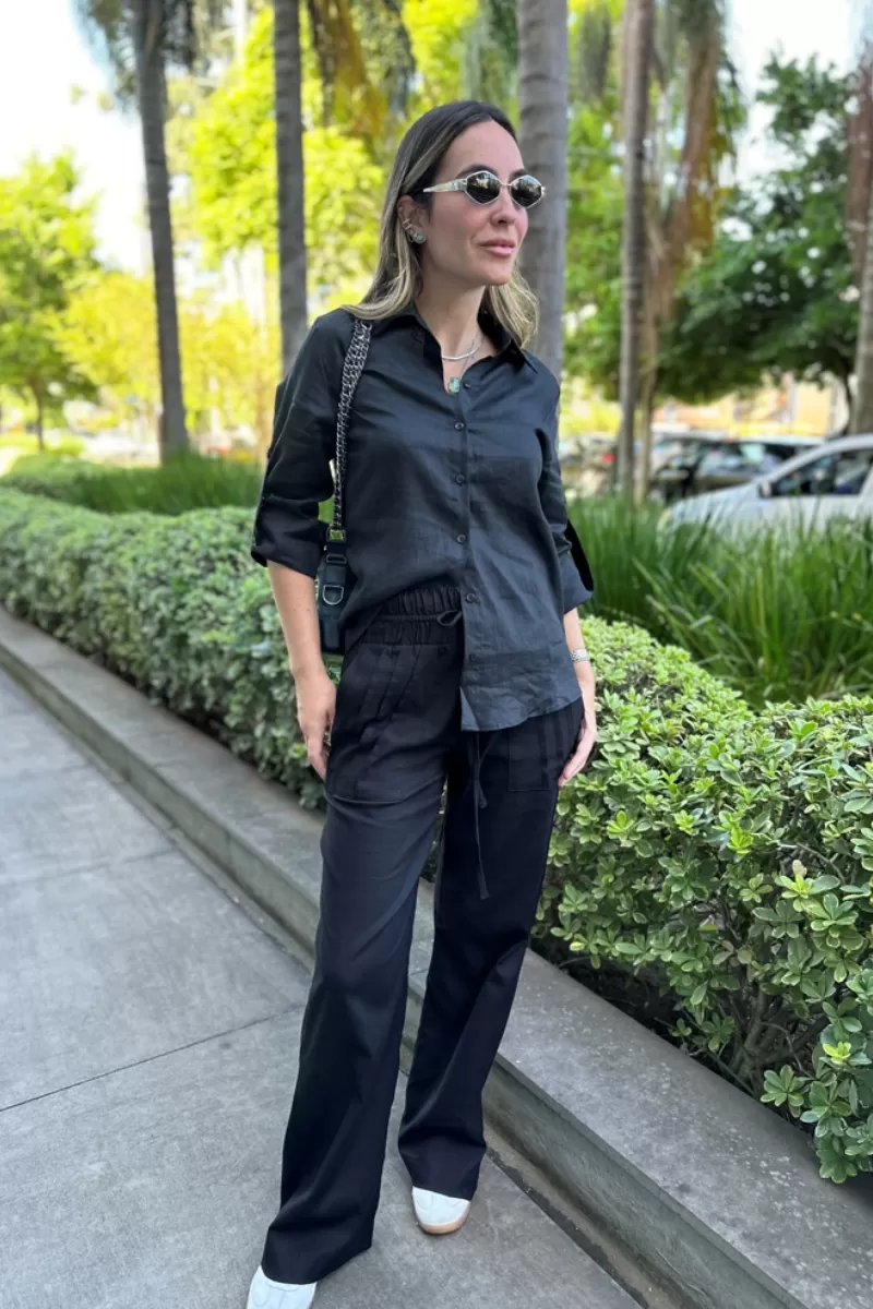 Hidrogênio - 100% BLACK LINEN SHIRT - 19875001 Hidrogênio - 100% BLACK LINEN SHIRT - 19875001