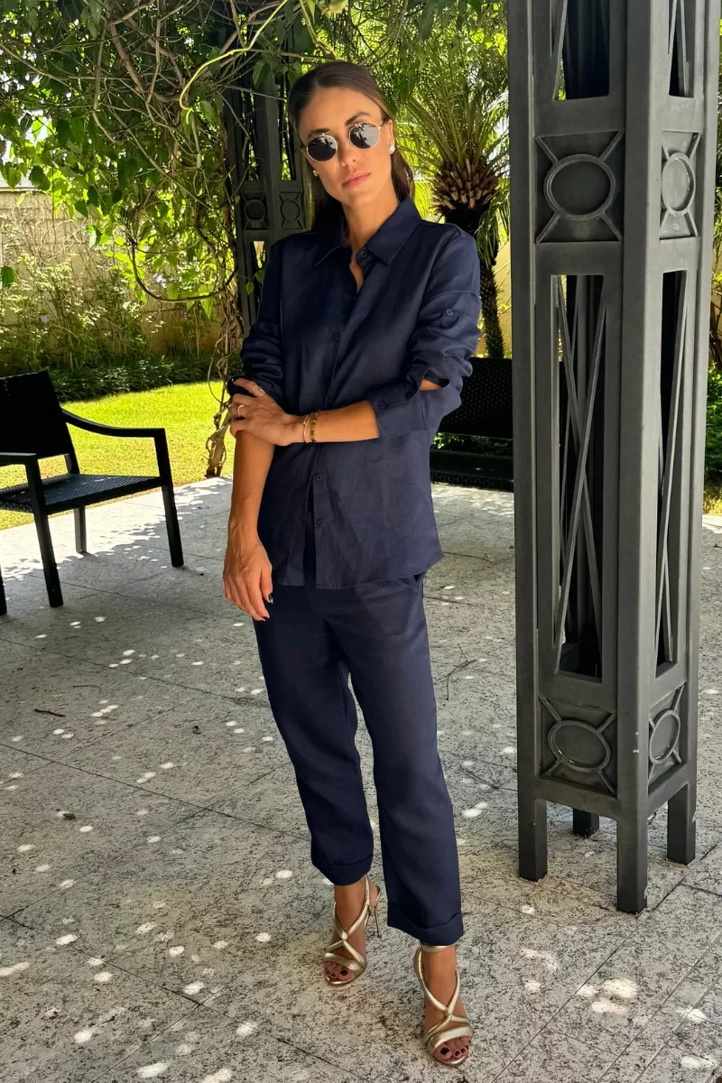 Hidrogênio - 100% NAVY LINEN SHIRT - 19875261 Hidrogênio - 100% NAVY LINEN SHIRT - 19875261