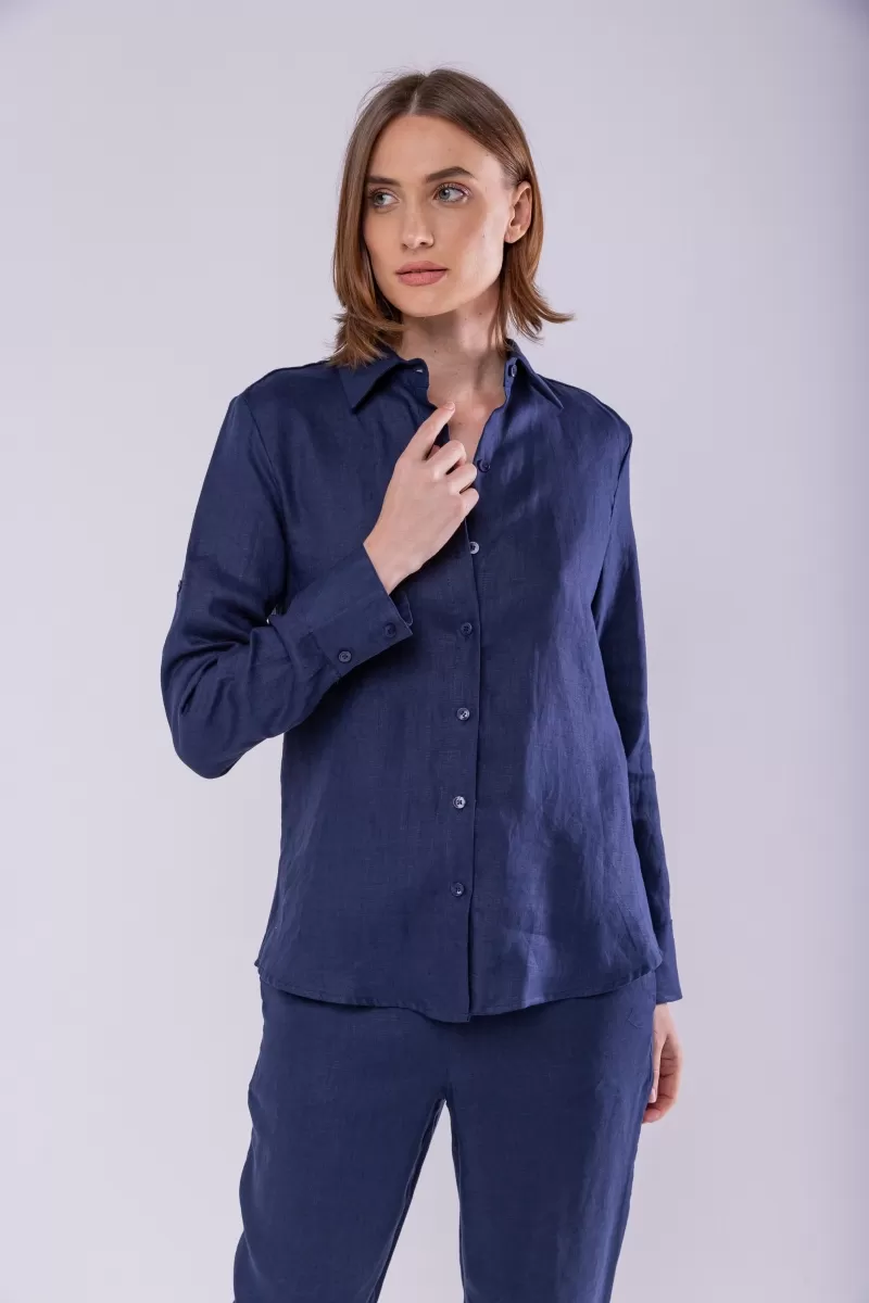 Hidrogênio - 100% NAVY LINEN SHIRT - 19875261 Hidrogênio - 100% NAVY LINEN SHIRT - 19875261