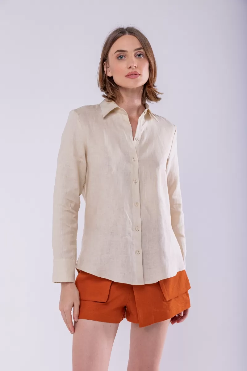 Hidrogênio - 100% CREAM LINEN SHIRT - 19875016 Hidrogênio - 100% CREAM LINEN SHIRT - 19875016