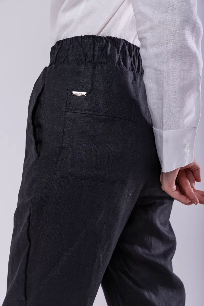 Hidrogênio - POLIANA CARROT PANTS 100% BLACK LINEN - 19886001 Hidrogênio - POLIANA CARROT PANTS 100% BLACK LINEN - 19886001