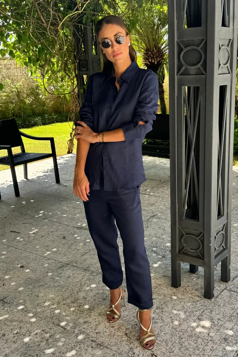 Hidrogênio - CARROT PANTS POLIANA LINEN 100% NAVY - 19886261 Hidrogênio - CARROT PANTS POLIANA LINEN 100% NAVY - 19886261