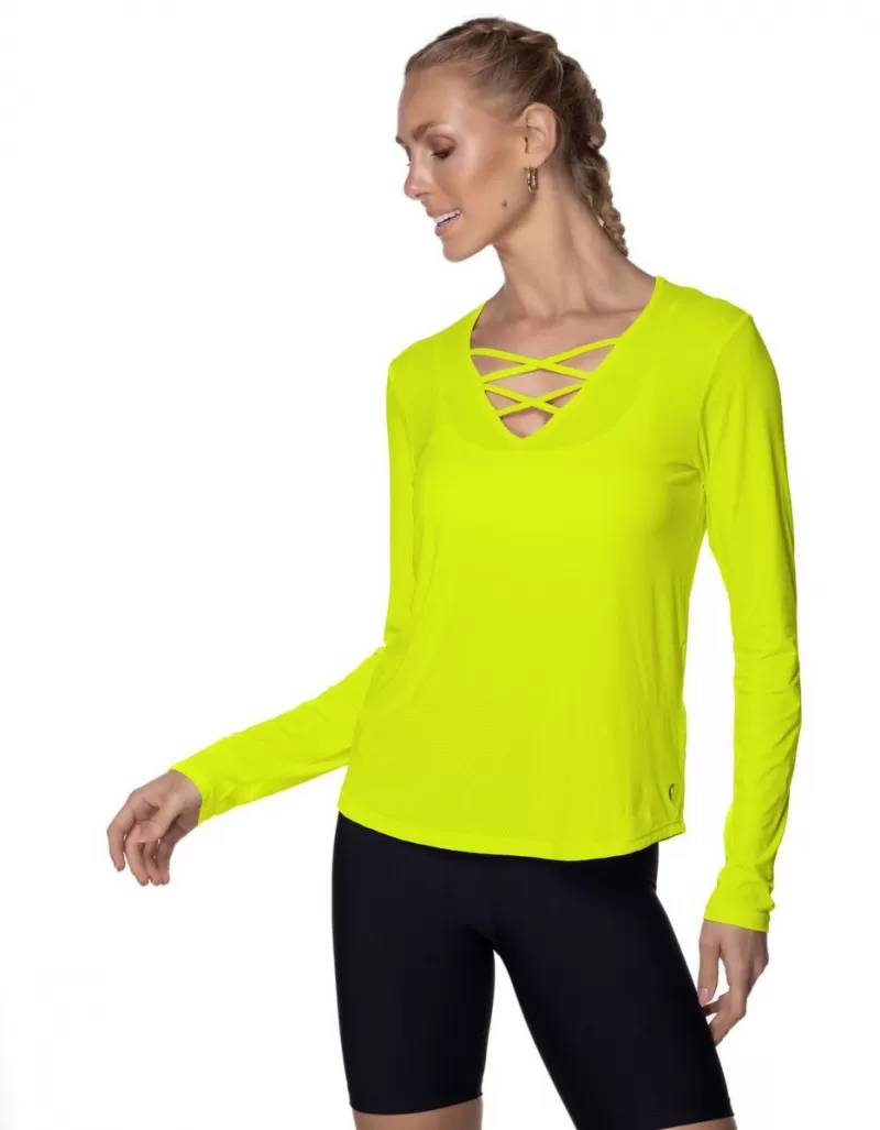 Vestem - Neon Yellow Sasha Long Sleeve Dry Fit Shirt - BML421.ESS.C0009 Vestem - Neon Yellow Sasha Long Sleeve Dry Fit Shirt - BML421.ESS.C0009