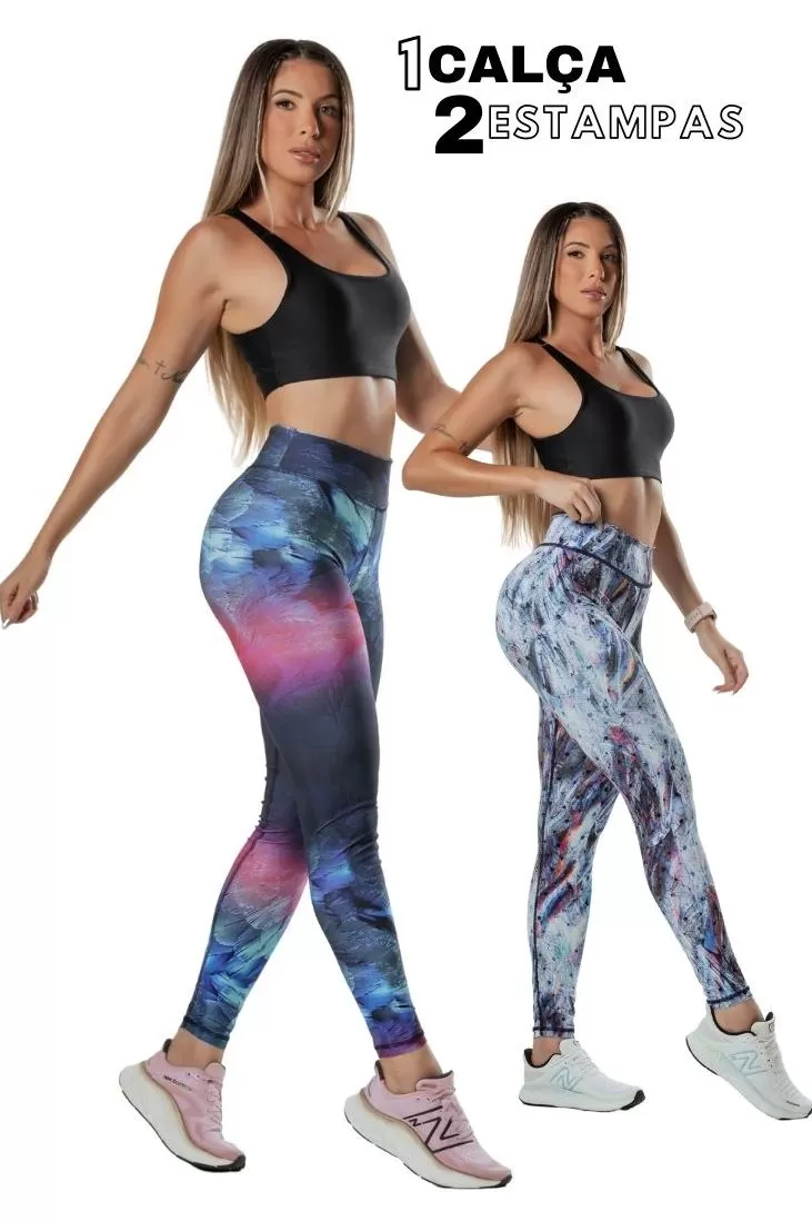 Garotafit - Pants Legging Laguna Double Sided Print 02 Blue - FUS459ELH