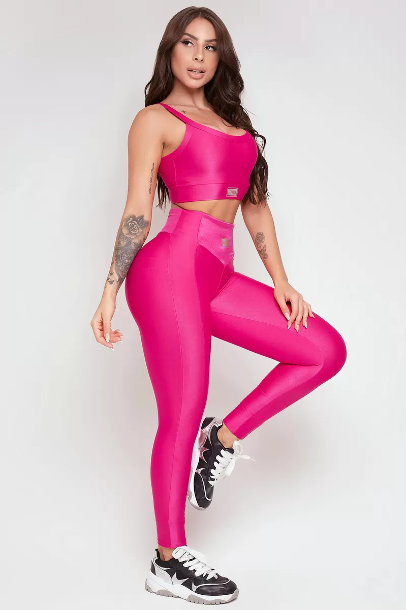 Lets Gym - Bright Pink Pink Legging - 2142ARP Lets Gym - Bright Pink Pink Legging - 2142ARP