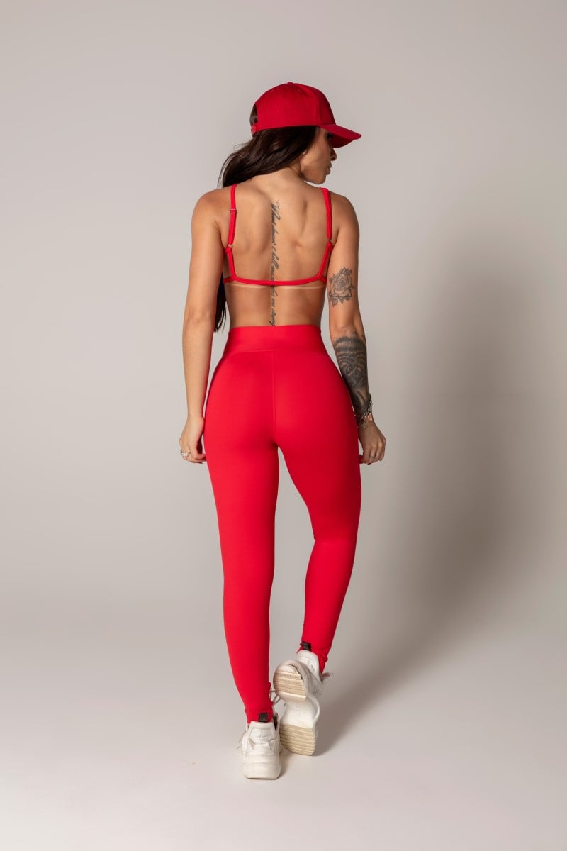 Hipkini - Red Ambition Leggings with Side Print - 33330422