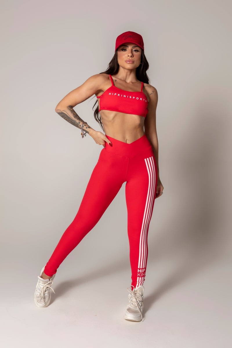 Hipkini - Red Ambition Leggings with Side Print - 33330422