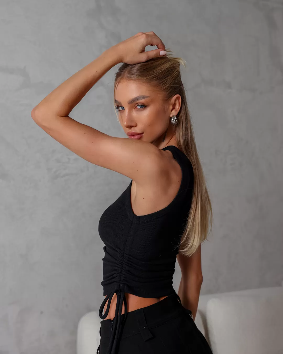 Dot Clothing - Shirt Dot Clothing Tank Shirt Ruched Black - 2156PRETO Dot Clothing - Shirt Dot Clothing Tank Shirt Ruched Black - 2156PRETO