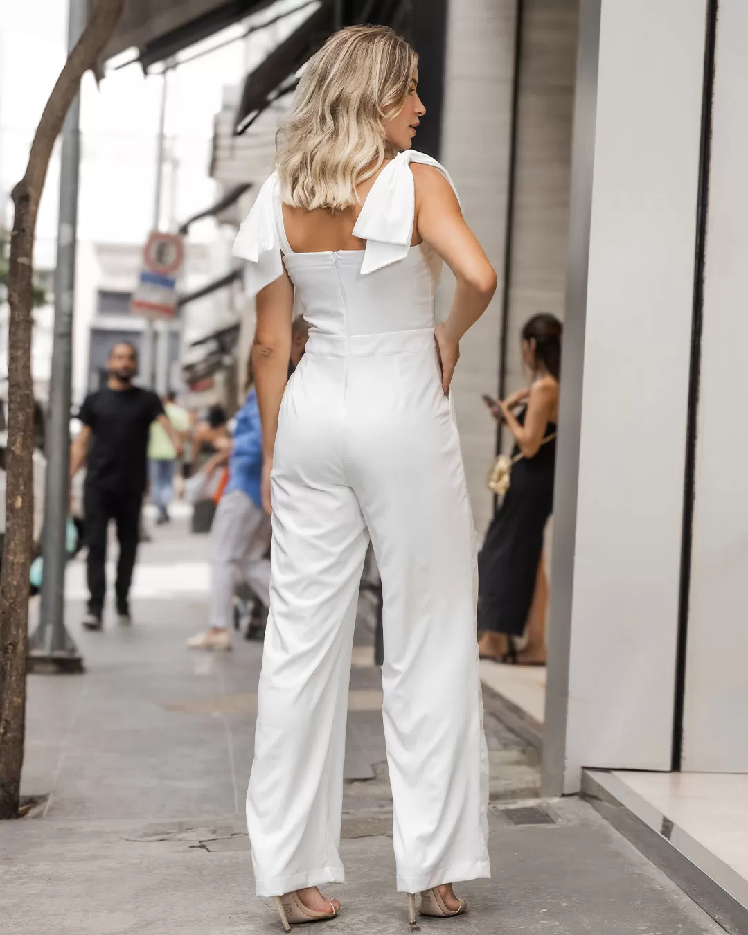 Miss Misses - Miss Misses Long Jumpsuit With Bow Off White Shoulders - 54173OFF Miss Misses - Miss Misses Long Jumpsuit With Bow Off White Shoulders - 54173OFF