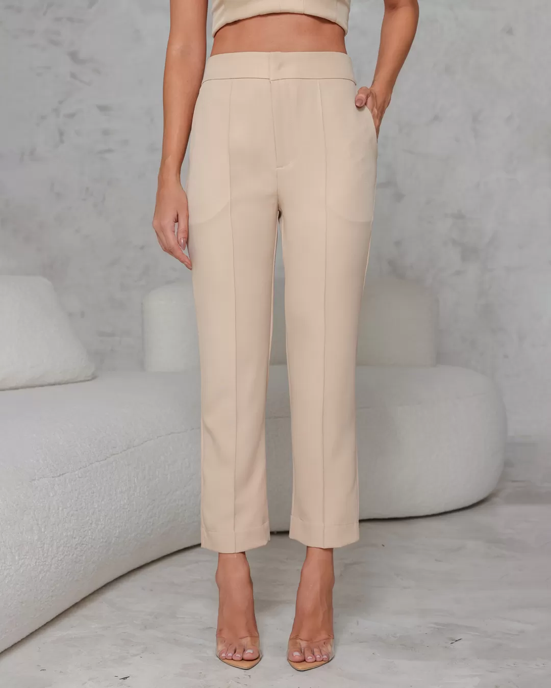 Dot Clothing - Set Dot Clothing Pants and Cropped Beige - 2240BEGE Dot Clothing - Set Dot Clothing Pants and Cropped Beige - 2240BEGE