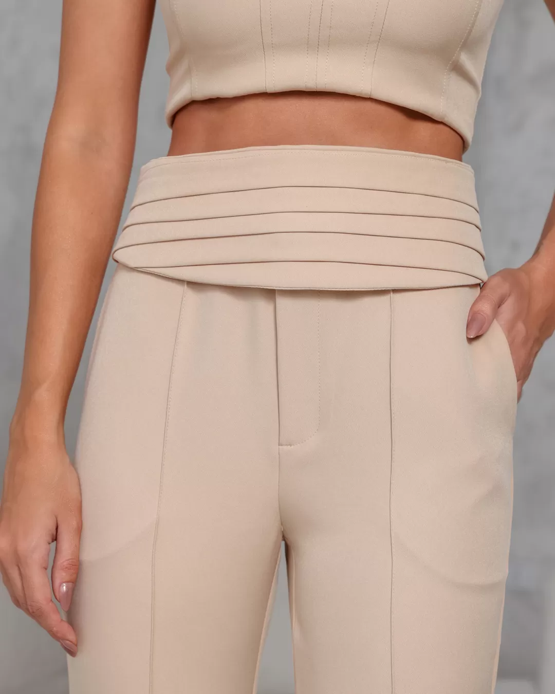 Dot Clothing - Set Dot Clothing Pants and Cropped Beige - 2240BEGE Dot Clothing - Set Dot Clothing Pants and Cropped Beige - 2240BEGE