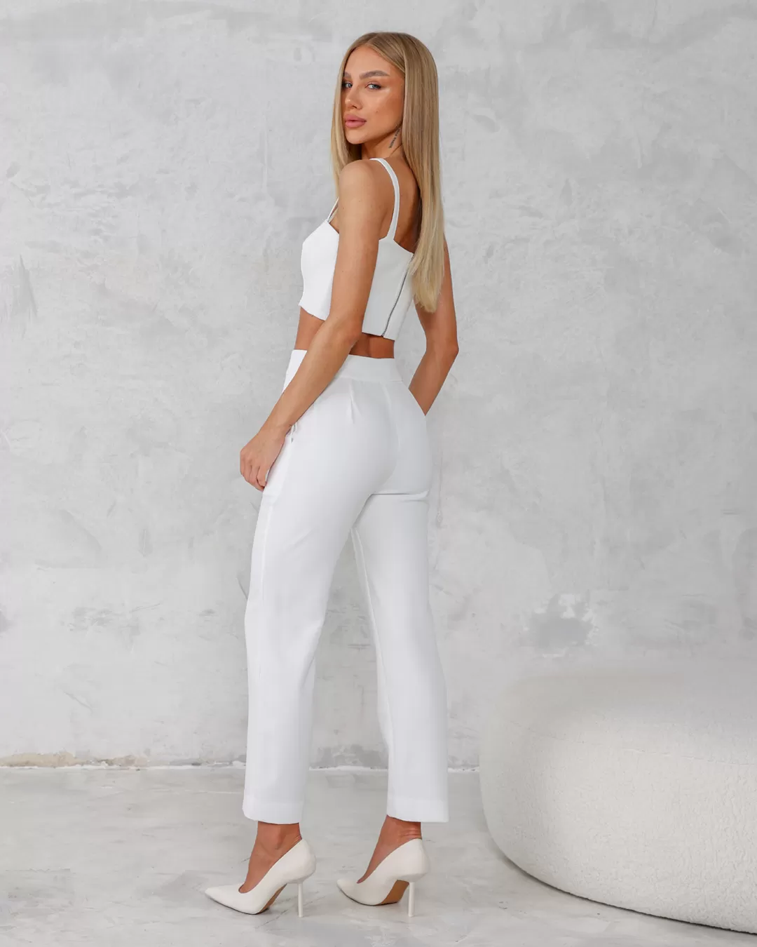 Dot Clothing - Set Dot Clothing Pants and Cropped Offwhite - 2240OFF Dot Clothing - Set Dot Clothing Pants and Cropped Offwhite - 2240OFF