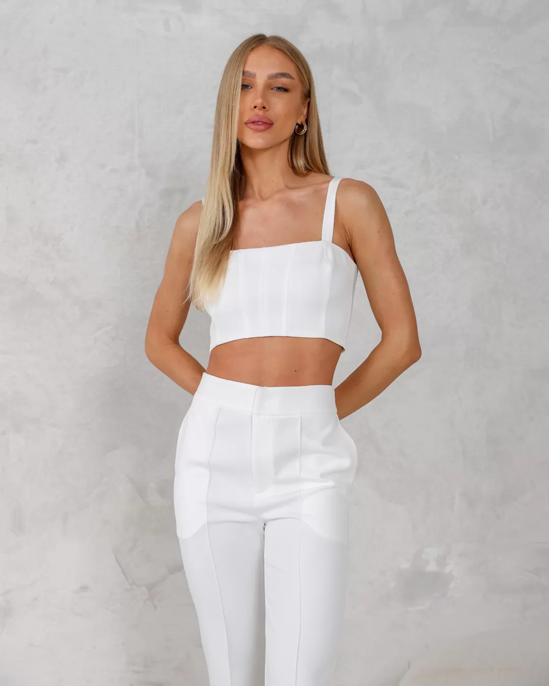 Dot Clothing - Set Dot Clothing Pants and Cropped Offwhite - 2240OFF Dot Clothing - Set Dot Clothing Pants and Cropped Offwhite - 2240OFF