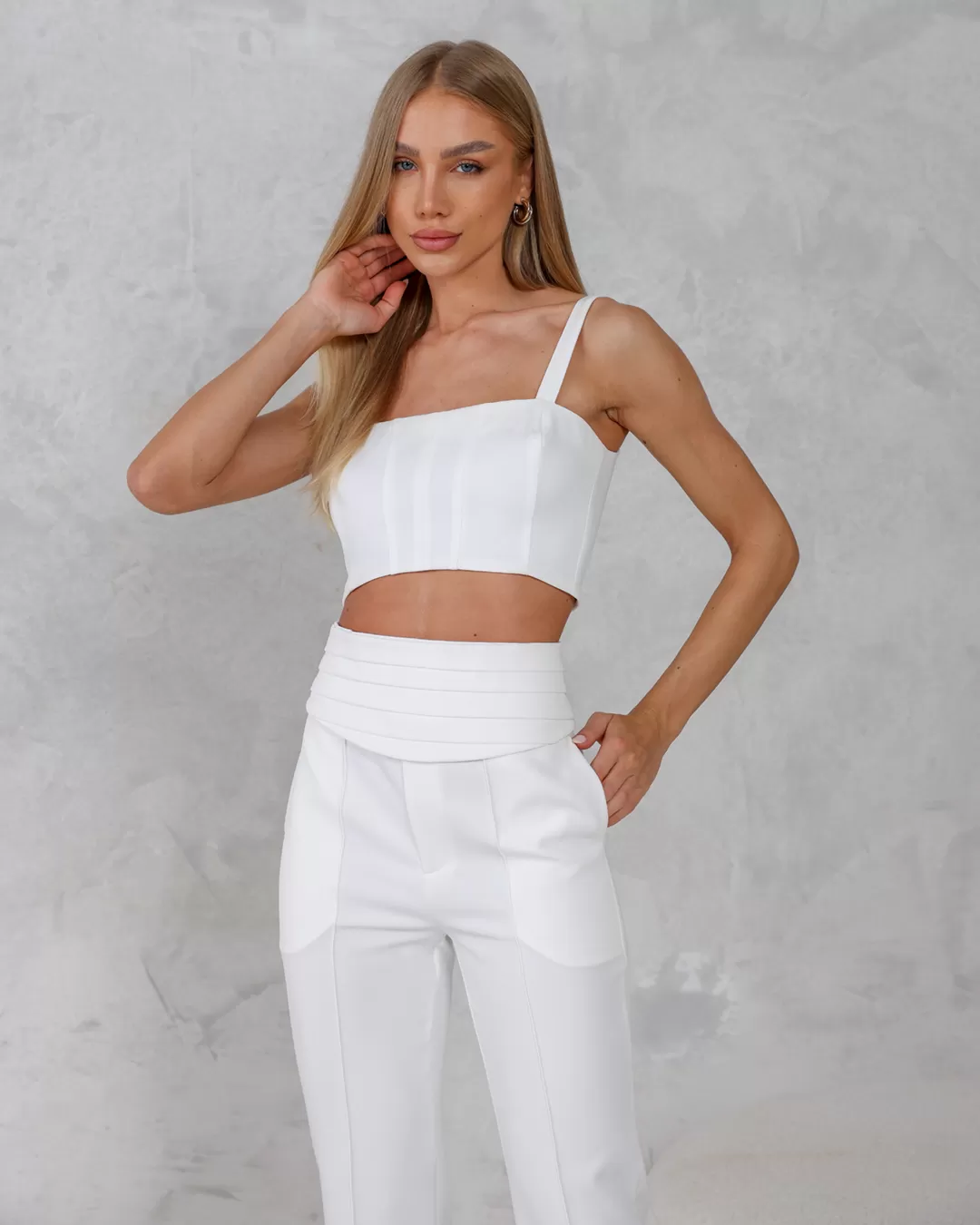 Dot Clothing - Set Dot Clothing Pants and Cropped Offwhite - 2240OFF Dot Clothing - Set Dot Clothing Pants and Cropped Offwhite - 2240OFF