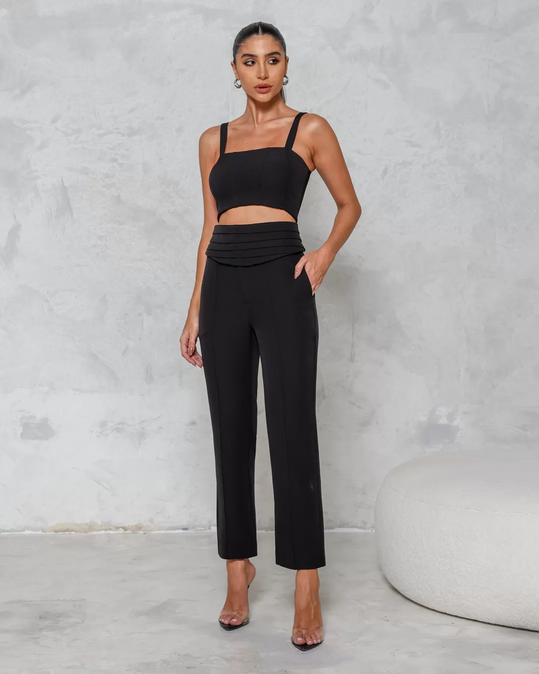 Dot Clothing - Set Dot Clothing Pants and Cropped Black - 2240PRETO Dot Clothing - Set Dot Clothing Pants and Cropped Black - 2240PRETO