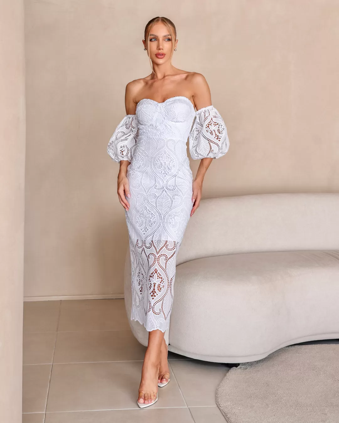 Dot Clothing - Dress Dot Clothing Midi lace Offwhite - 2280OFF