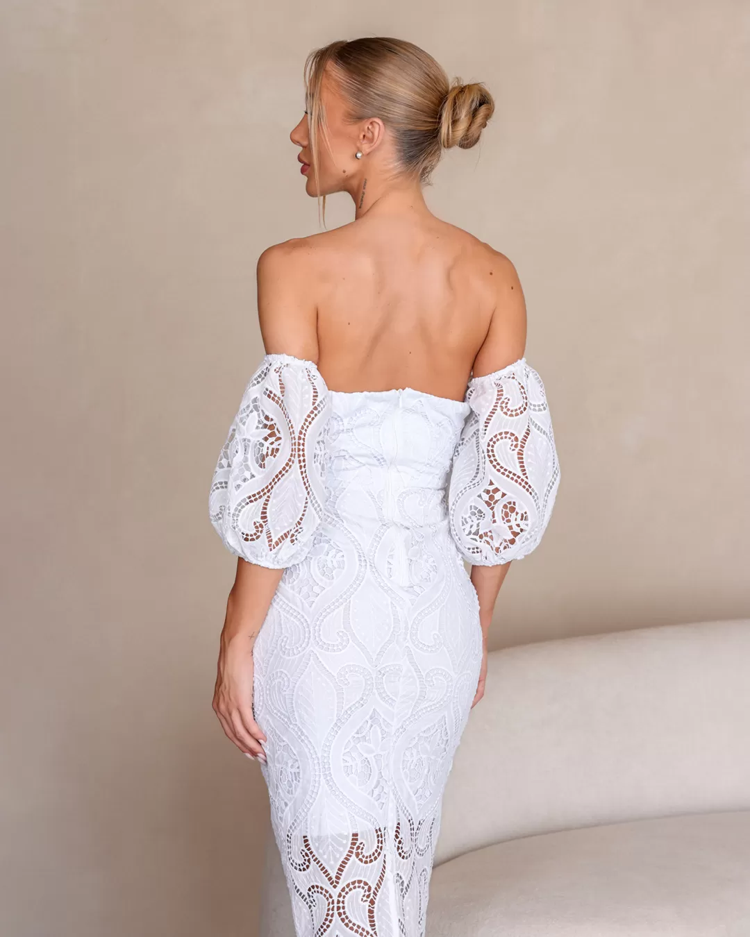Dot Clothing - Dress Dot Clothing Midi lace Offwhite - 2280OFF Dot Clothing - Dress Dot Clothing Midi lace Offwhite - 2280OFF