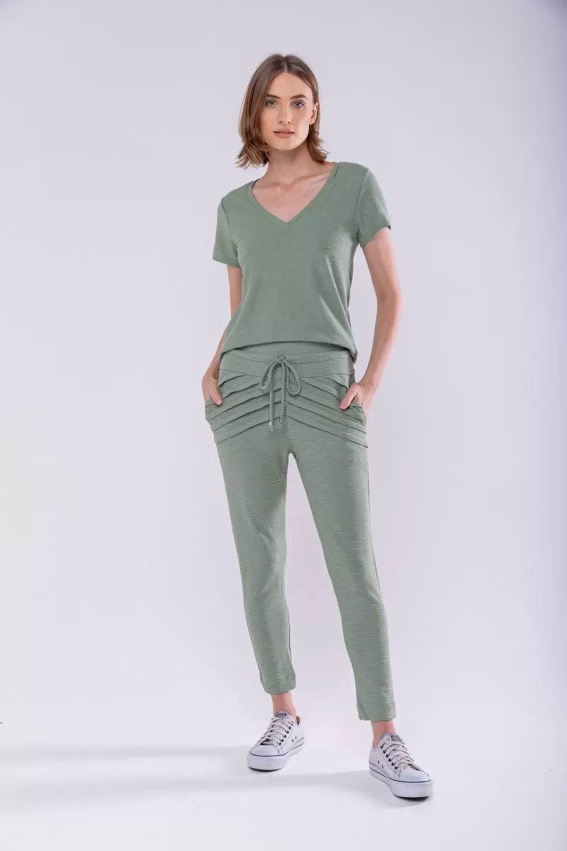 Hidrogênio - MARIANA PLEATED JOGGING PANTS SILVER GREEN - 18448398 Hidrogênio - MARIANA PLEATED JOGGING PANTS SILVER GREEN - 18448398