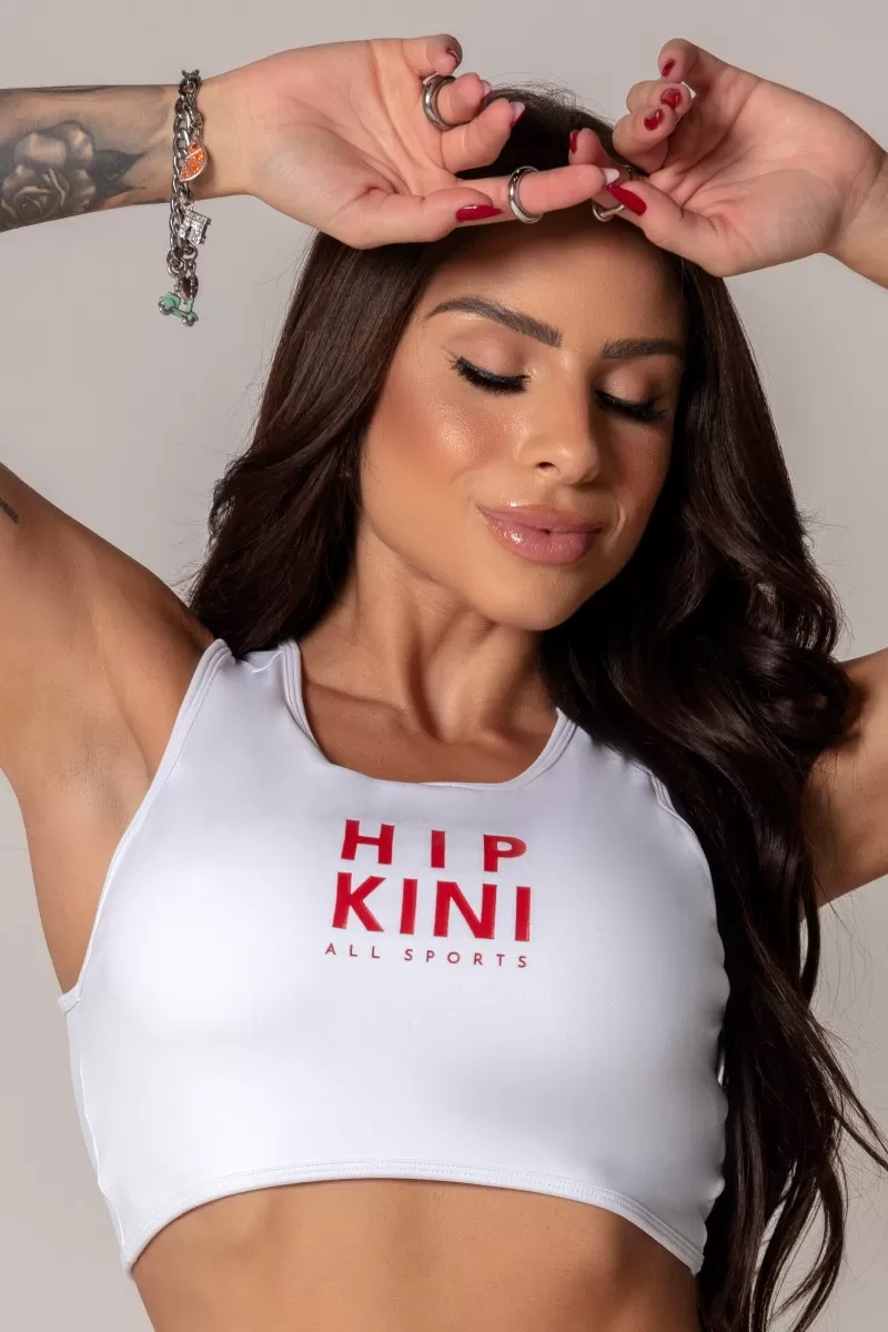 Hipkini - Top Ambition Branco com Silk Vermelho - 33330425