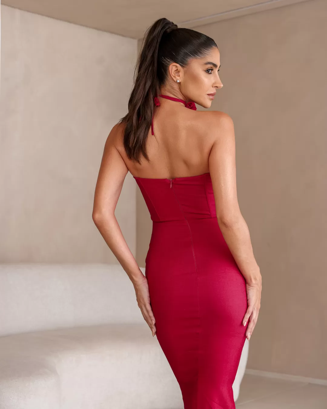 Dot Clothing - Dress Dot Clothing Midi Side Opening Red - 2247VERMELHO Dot Clothing - Dress Dot Clothing Midi Side Opening Red - 2247VERMELHO