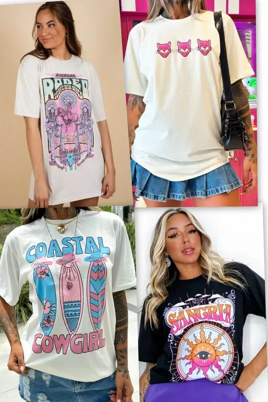 AS8 - Kit 4 T Shirts with Various Prints - PA5858 AS8 - Kit 4 T Shirts with Various Prints - PA5858