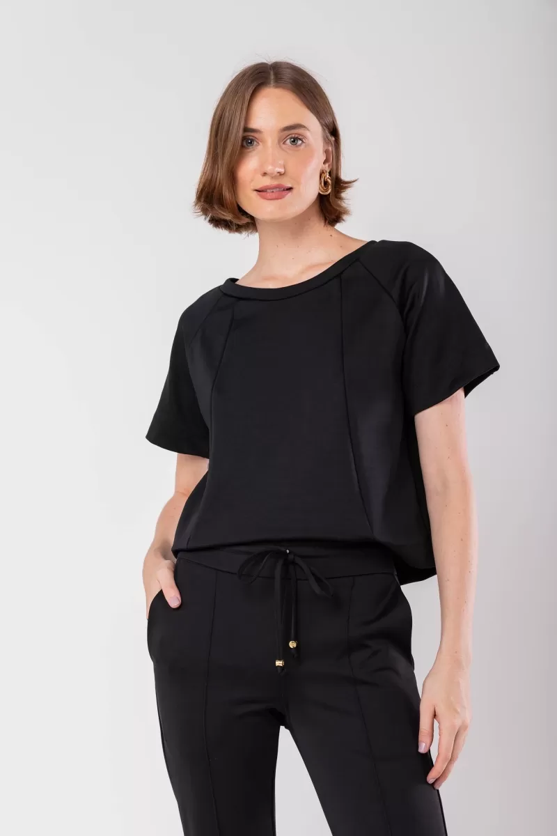 Hidrogênio - RAGLAN BLOUSE WITH SHORT SLEEVES BLACK - 19969001 Hidrogênio - RAGLAN BLOUSE WITH SHORT SLEEVES BLACK - 19969001