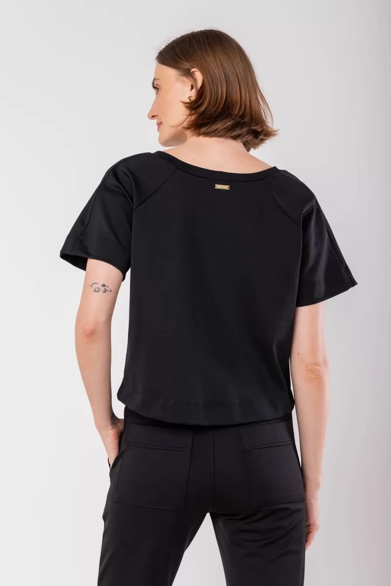 Hidrogênio - RAGLAN BLOUSE WITH SHORT SLEEVES BLACK - 19969001 Hidrogênio - RAGLAN BLOUSE WITH SHORT SLEEVES BLACK - 19969001