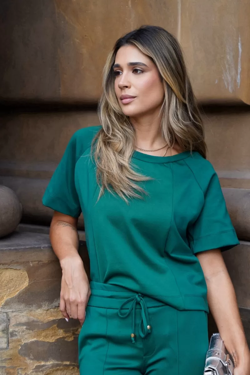 Hidrogênio - DARK GREEN SHORT SLEEVE RAGLAN BLOUSE - 19969493 Hidrogênio - DARK GREEN SHORT SLEEVE RAGLAN BLOUSE - 19969493