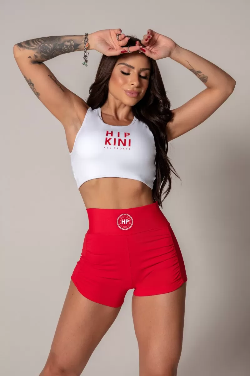 Hipkini - Ambition Red Draped Shorts - 33330426