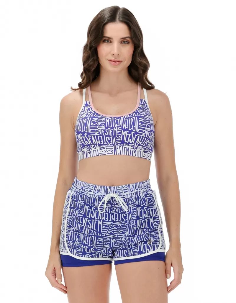 Vestem - Set Top Shorts Murriel Logom. Mini Blue and White - CJ36.E1104 Vestem - Set Top Shorts Murriel Logom. Mini Blue and White - CJ36.E1104