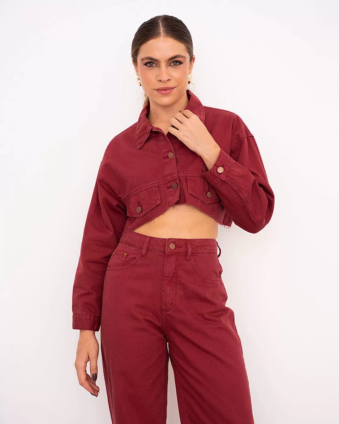 Alcance Jeans - Pants Reach Jeans Wide Leg Bordo - 08152BORDO Alcance Jeans - Pants Reach Jeans Wide Leg Bordo - 08152BORDO