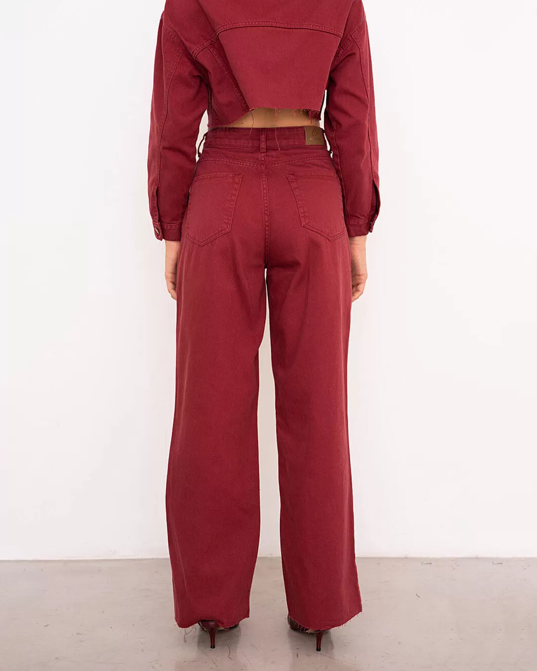 Alcance Jeans - Pants Reach Jeans Wide Leg Bordo - 08152BORDO Alcance Jeans - Pants Reach Jeans Wide Leg Bordo - 08152BORDO