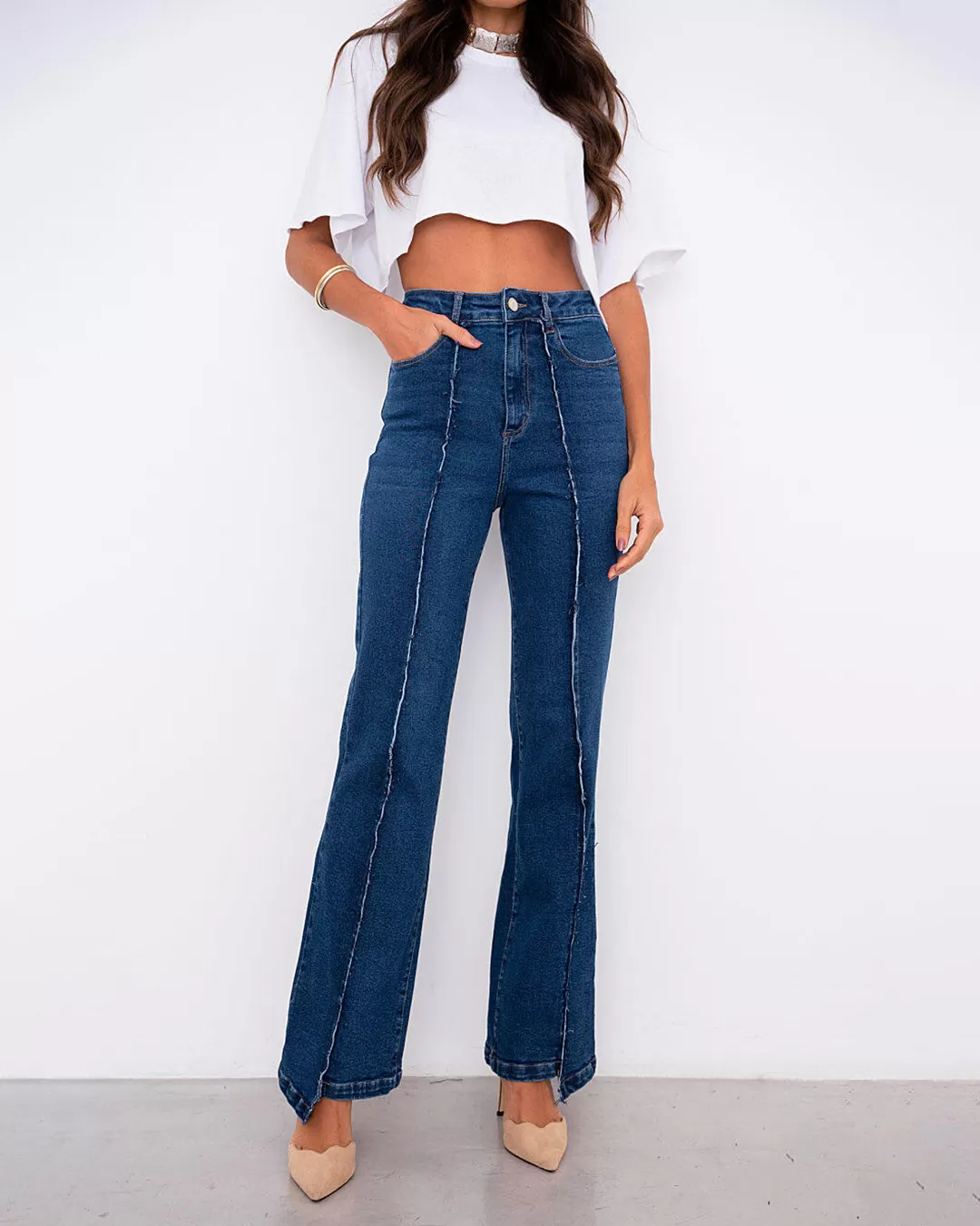 Alcance Jeans - Reach Jeans Flare Pants Medium Blue - 08149AZMED Alcance Jeans - Reach Jeans Flare Pants Medium Blue - 08149AZMED