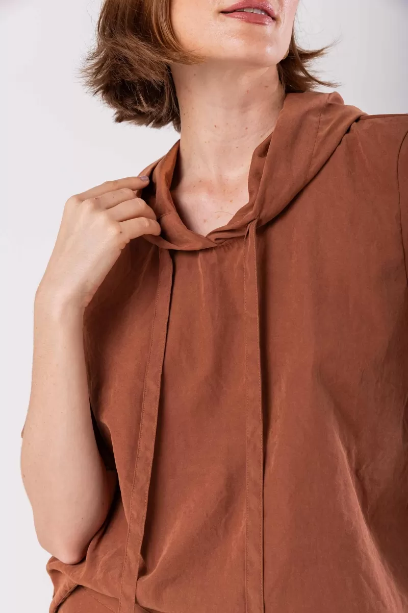 Hidrogênio - BROWN HOODED BLOUSE - 19941031 Hidrogênio - BROWN HOODED BLOUSE - 19941031