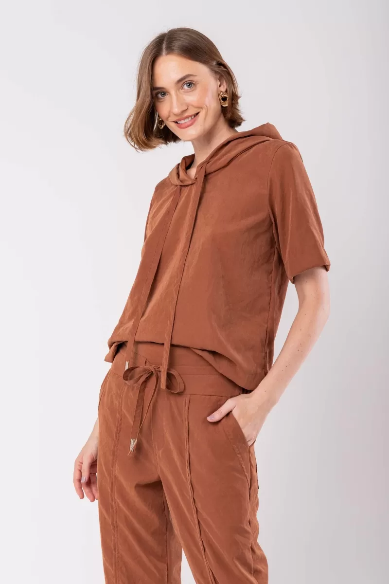 Hidrogênio - BROWN HOODED BLOUSE - 19941031 Hidrogênio - BROWN HOODED BLOUSE - 19941031