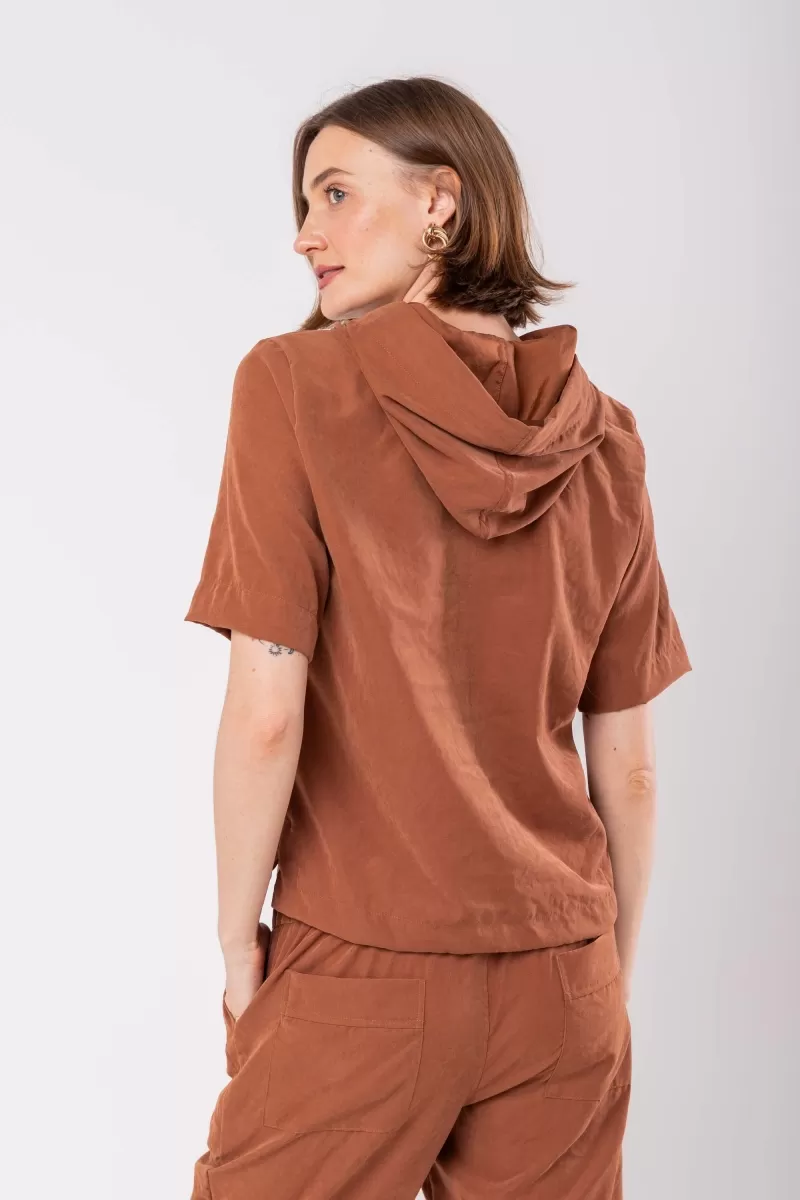 Hidrogênio - BROWN HOODED BLOUSE - 19941031 Hidrogênio - BROWN HOODED BLOUSE - 19941031