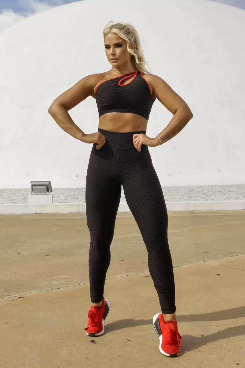 Canoan - Black and Red Tex Leggings - 11770 Canoan - Black and Red Tex Leggings - 11770