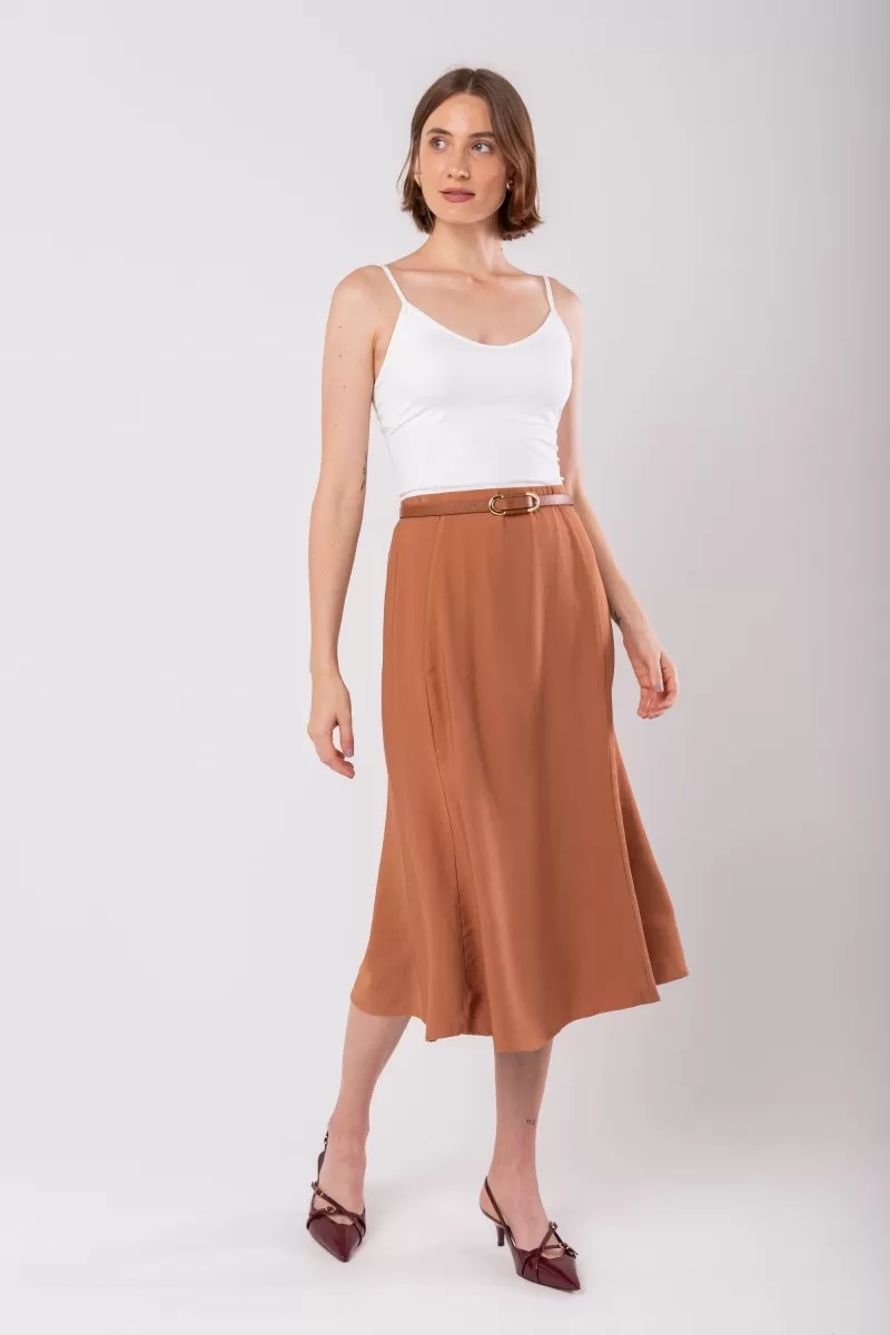 Hidrogênio - MERMAID MOCACCINO MIDI SKIRT - 19979545
