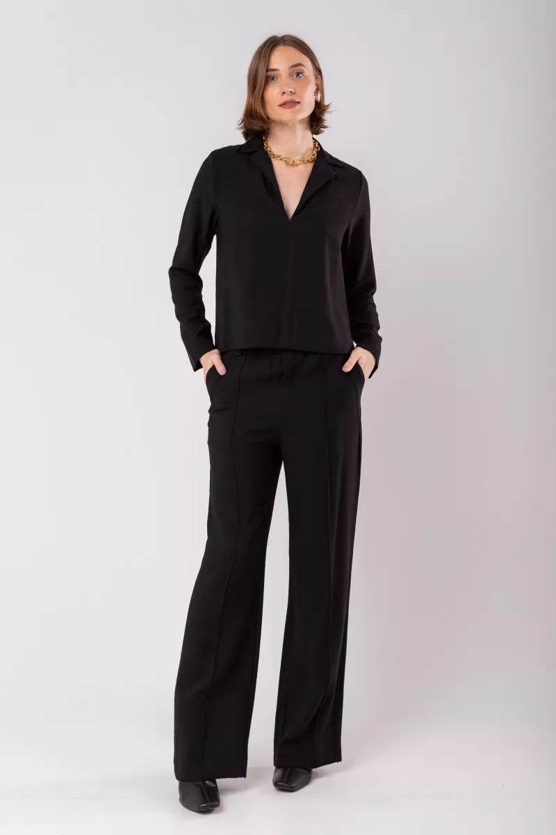 Hidrogênio - ROSEANE STRAIGHT TROUSERS BLACK - 19956001 Hidrogênio - ROSEANE STRAIGHT TROUSERS BLACK - 19956001