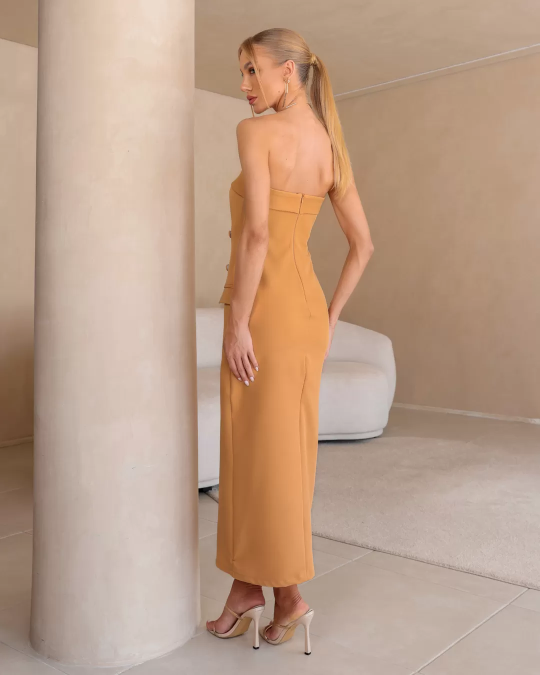 Dot Clothing - Dress Dot Clothing Midi TQC Buttons Beige - 2291BEGE Dot Clothing - Dress Dot Clothing Midi TQC Buttons Beige - 2291BEGE