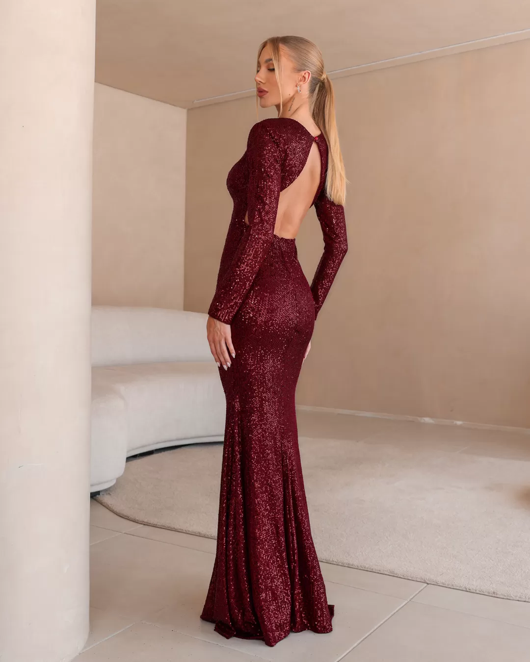 Dot Clothing - Dress Dot Clothing Long Sequin Wine - 0963NVINHO Dot Clothing - Dress Dot Clothing Long Sequin Wine - 0963NVINHO