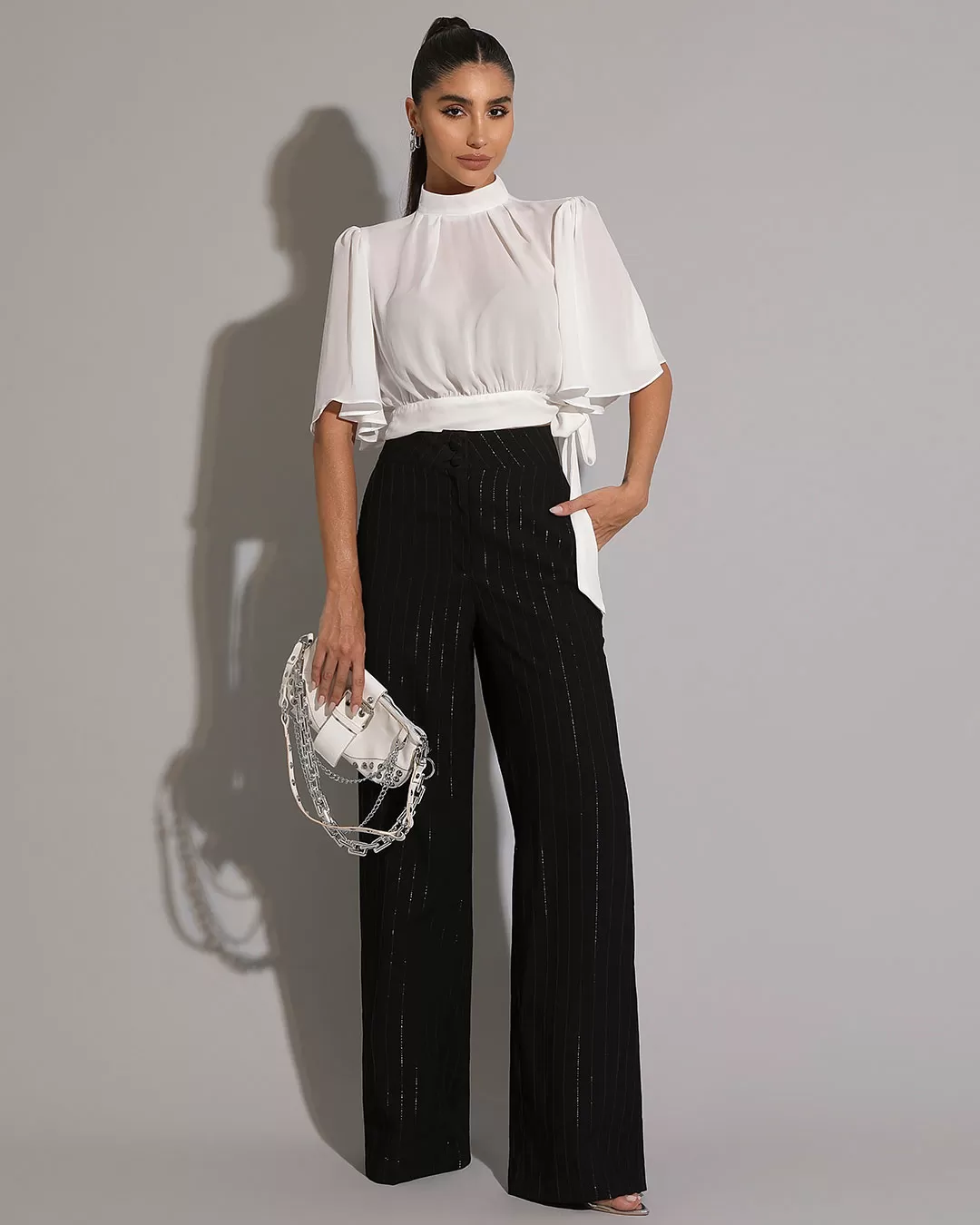 Miss Misses - Miss Misses Shirt Chiffon Sleeve Godê Tie Off White - 54225OFF Miss Misses - Miss Misses Shirt Chiffon Sleeve Godê Tie Off White - 54225OFF