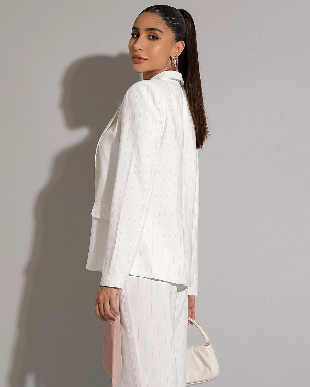Miss Misses - Miss Misses Lurex Blazer With Shoulder Pads and Off White Button - 54219OFF Miss Misses - Miss Misses Lurex Blazer With Shoulder Pads and Off White Button - 54219OFF