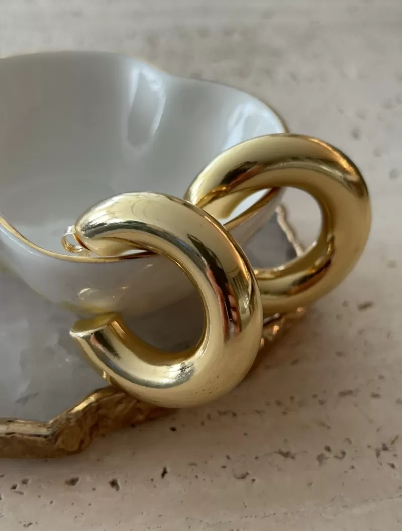Mikabe - Earring Socks Puffer Hoop Gold G - MK1734
