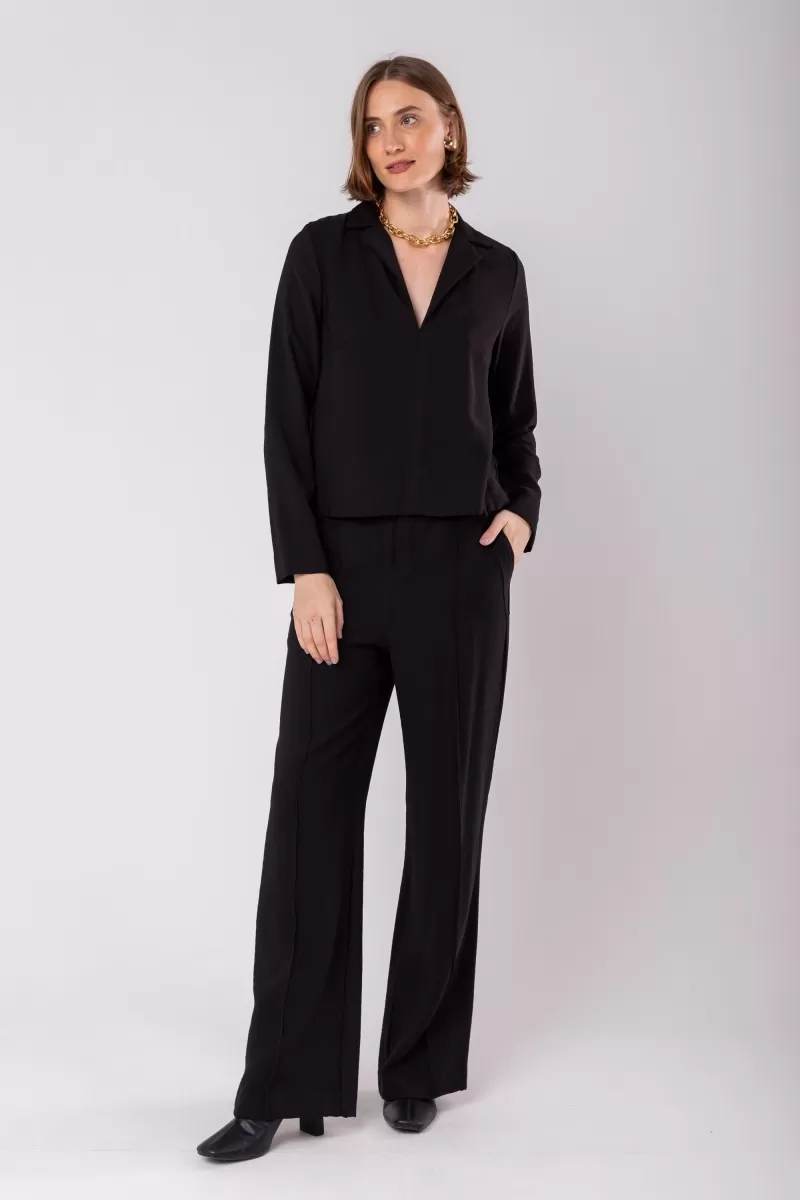 Hidrogênio - LONG SLEEVE BLOUSE WITH BLACK NECK - 19955001 Hidrogênio - LONG SLEEVE BLOUSE WITH BLACK NECK - 19955001