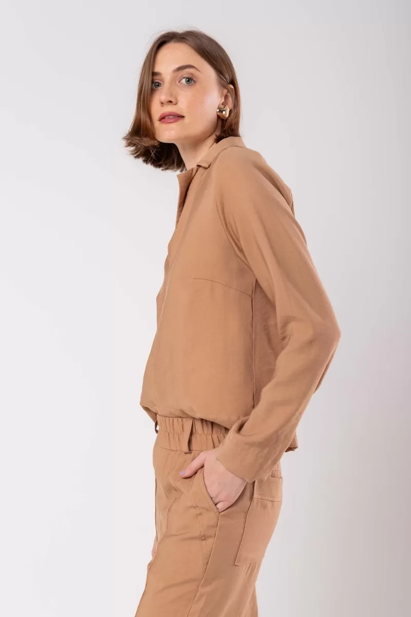 Hidrogênio - LONG SLEEVE BLOUSE WITH BUTTERNUT COLLAR - 19955477 Hidrogênio - LONG SLEEVE BLOUSE WITH BUTTERNUT COLLAR - 19955477