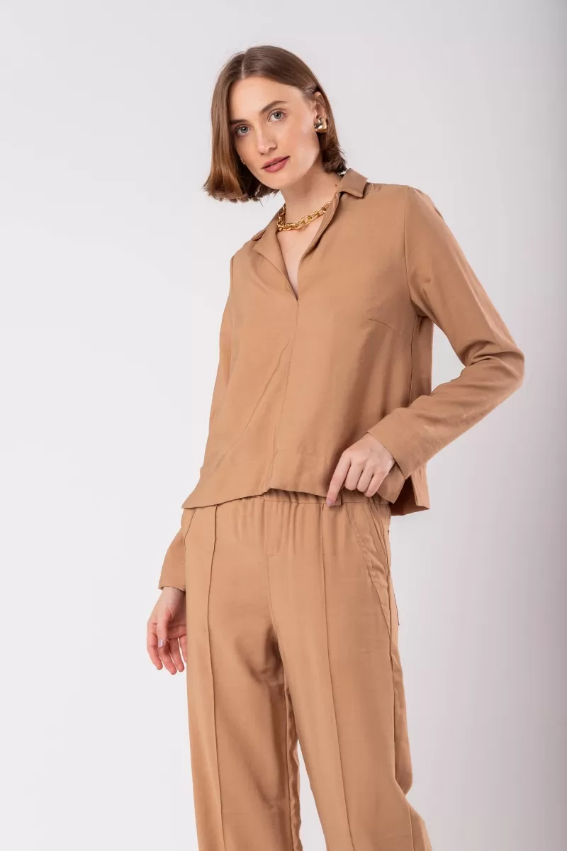 Hidrogênio - LONG SLEEVE BLOUSE WITH BUTTERNUT COLLAR - 19955477 Hidrogênio - LONG SLEEVE BLOUSE WITH BUTTERNUT COLLAR - 19955477