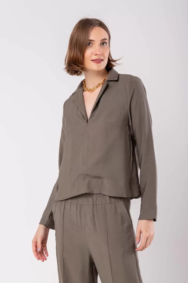 Hidrogênio - LONG SLEEVE BLOUSE WITH MILITARY COLLAR - 19955005 Hidrogênio - LONG SLEEVE BLOUSE WITH MILITARY COLLAR - 19955005