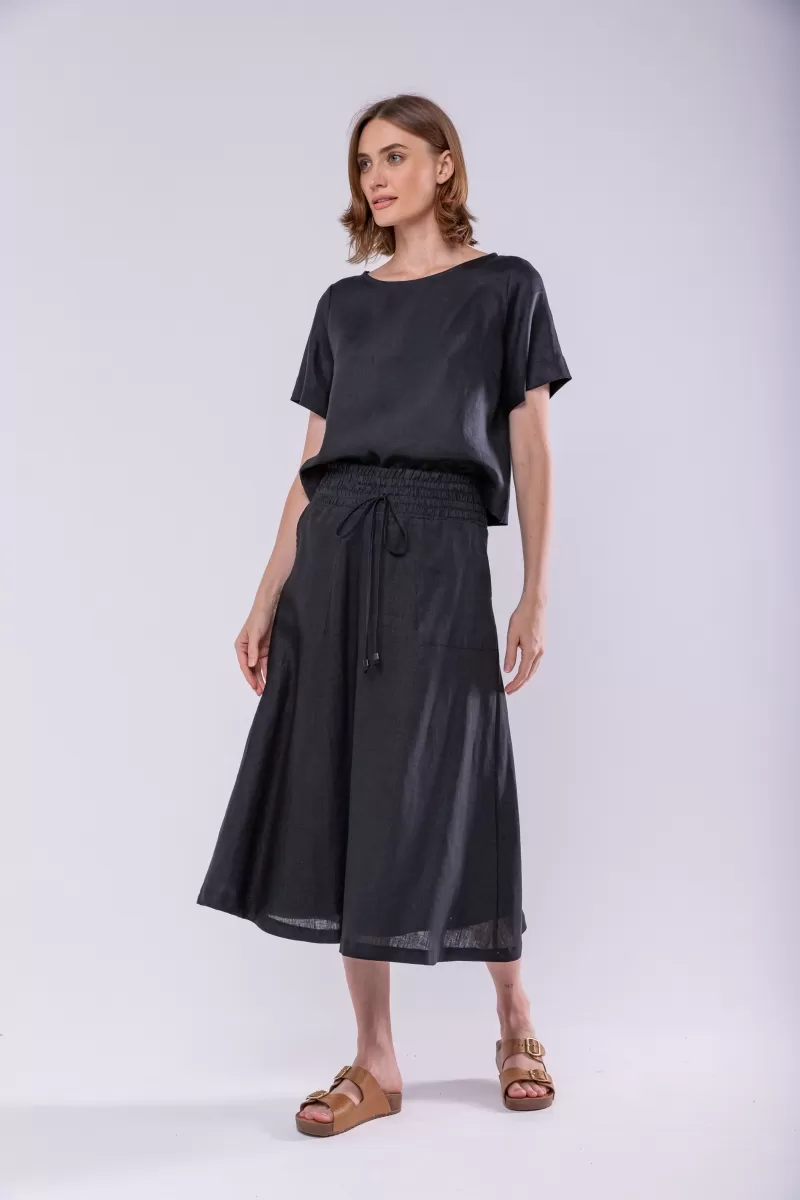 Hidrogênio - CROPPED BLOUSE 100% BLACK LINEN - 19923001 Hidrogênio - CROPPED BLOUSE 100% BLACK LINEN - 19923001